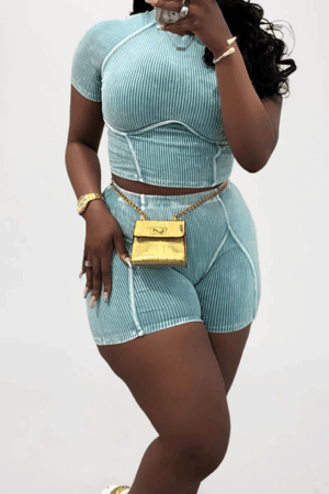 ribbed shorts set