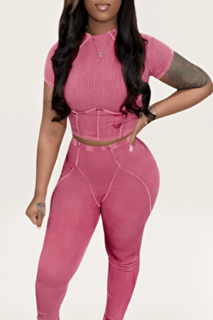 ribbed pants set