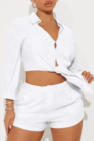 linen shorts set